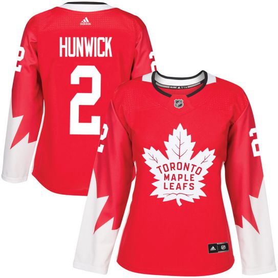 2017 NHL Toronto Maple Leafs women #2 Matt Hunwick red jersey